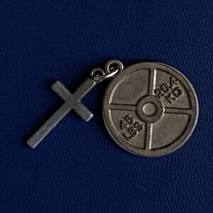 Bodybuilding and crucifix necklace charms